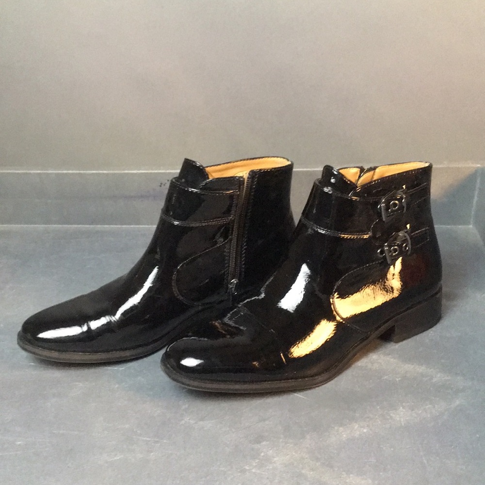 Franco Sarto Glossy black ankle boots US size 8